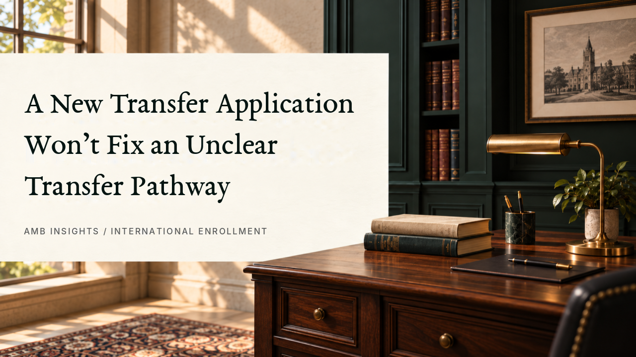 Editorial office with title A New Transfer Application Won’t Fix an Unclear Transfer Pathway